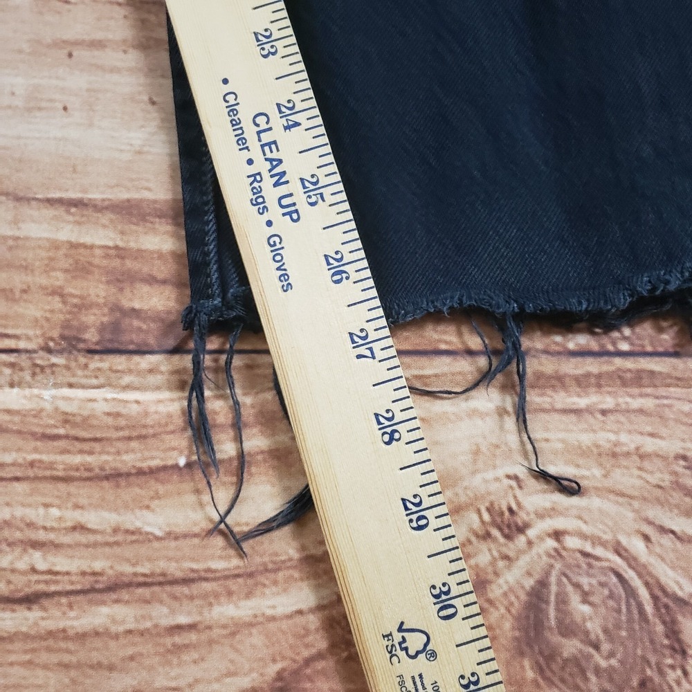 Levis 501 S Jeans Women 32x28 Black Skinny Premium‎ High Rise Denim Diestressed - Picture 6 of 13